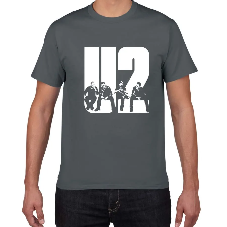 deep grey 103 U2 дизайн летняя футболка с короткими рукавами Для мужчин футболка Повседневное хлопковая Футболка модная рубашка Для мужчин Slim Fit Футболка Для мужчин с О-образным вырезом, футболки, топы - Цвет: deep grey