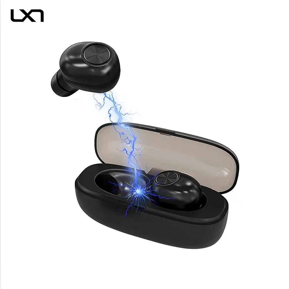 LXT E6 TWS V5.0 Bluetooth наушники беспроводные наушники стерео Bluetooth гарнитура наушники спортивные наушники для телефона глубокий бас - Цвет: Черный