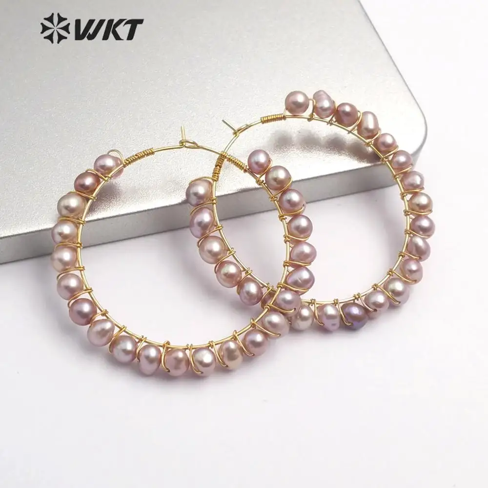 WT E547 серьги из натурального жемчуга белый желтый фиолетовый цвет круглая