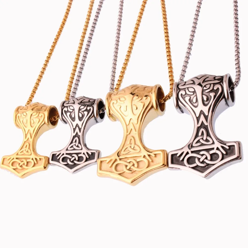 Новое прибытие Viking Mjolnir Rune Thor Hammer амулет викинга молоток скандинавский кулон