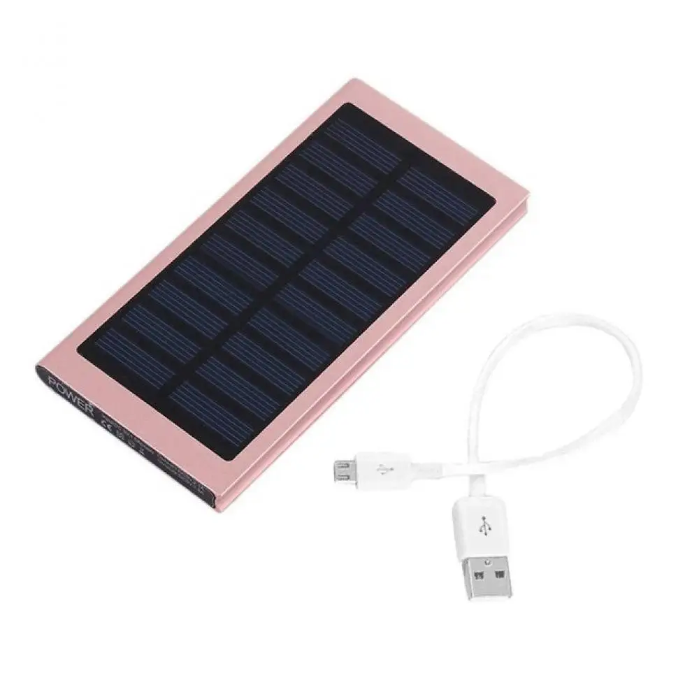 Ультра тонкий 20000 мАч Солнечный внешний аккумулятор Двойной USB СВЕТОДИОДНЫЙ свет