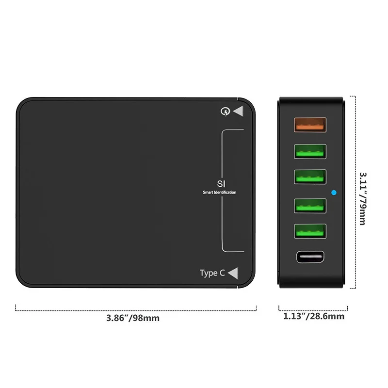 Быстрая зарядка 3 0 60 Вт USB зарядное устройство с 6 портами зарядная станция