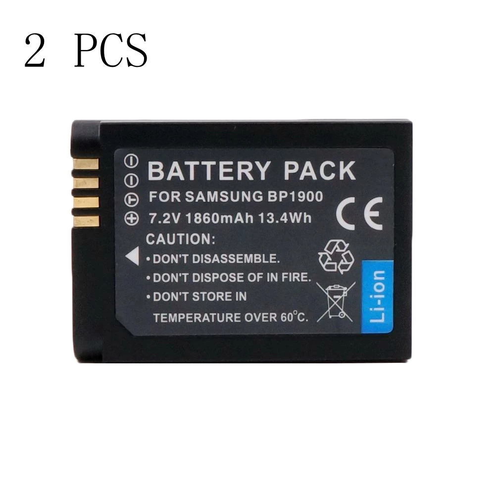 2 шт. Аккумулятор для камеры WHCYonline BP1900 1860 мА/ч Samsung Smart Camera NX1 с аккумулятором на 1