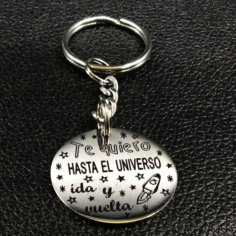 Новая мода Te quiero HASTAEL UNVERSO брелок из нержавеющей стали для женщин Серебряный цветной брелок ювелирные изделия K77364B