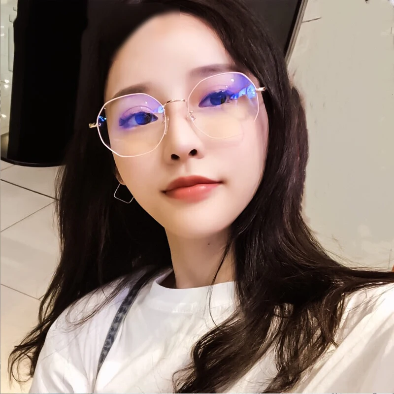 Ретро женские очки оправа корейский стиль для круглого лица солнцезащитные с