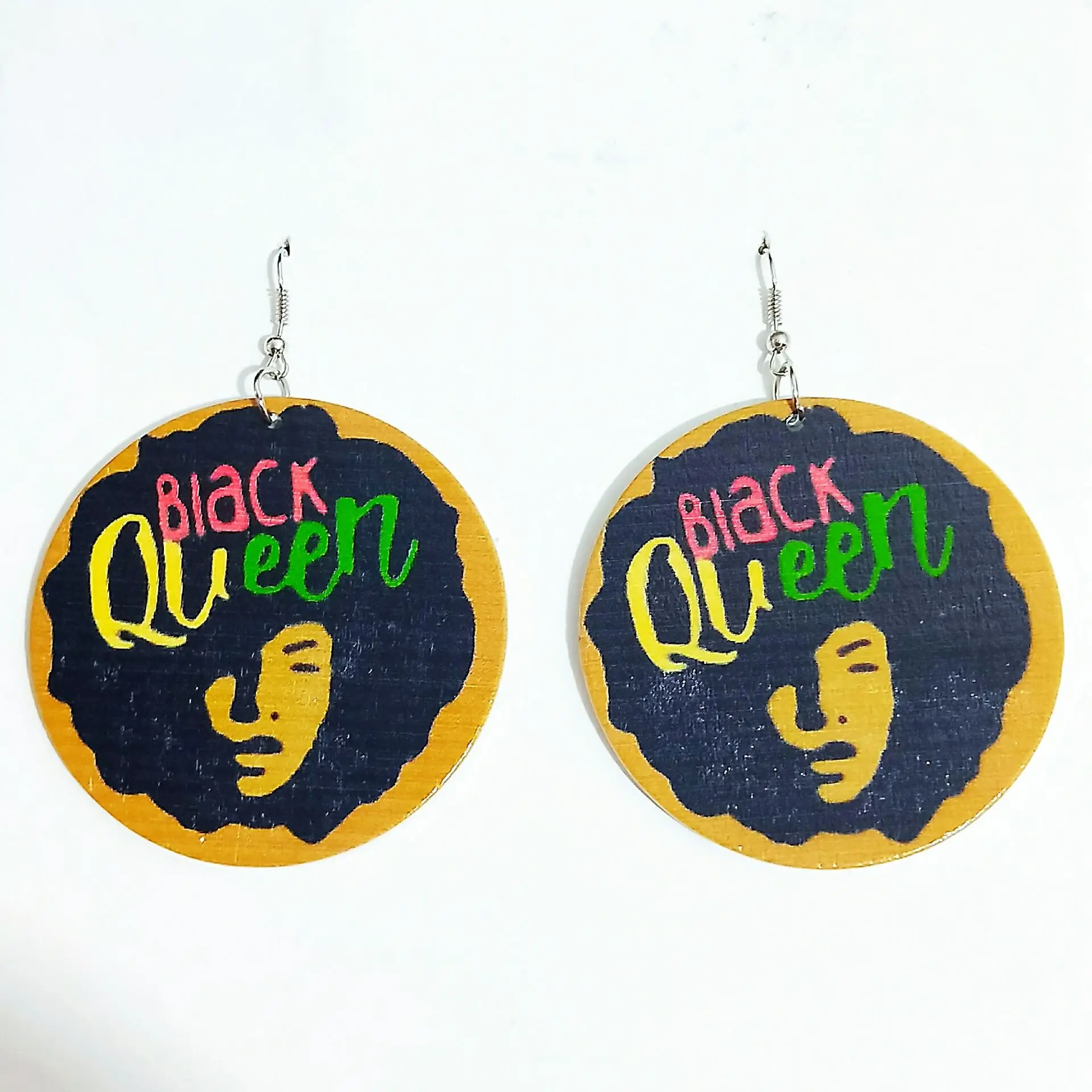 Этнические необработанные деревянные гравированные карты Африки черная девушка