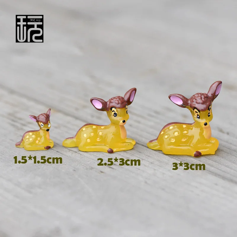 Мультяшный срезанный олень семья мини Сказочный Сад миниатюра DIY Кукольный