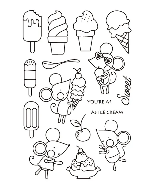 Мышь/мороженое/прозрачные штампы для скрапбукинга DIY/изготовление