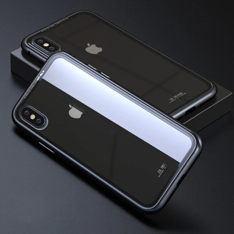 Magnetic Adsorption For iPhone X 8 Plus 7 6s Full Body Slim Fit Ultra-Thin Case Lightweight Luxury Metal Bumpers |