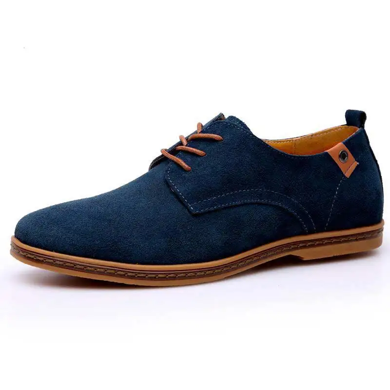 plus size man casual shoes comfortable lace-up pu leather men sneakers solid color pointed toe zapatos de hombre | Обувь