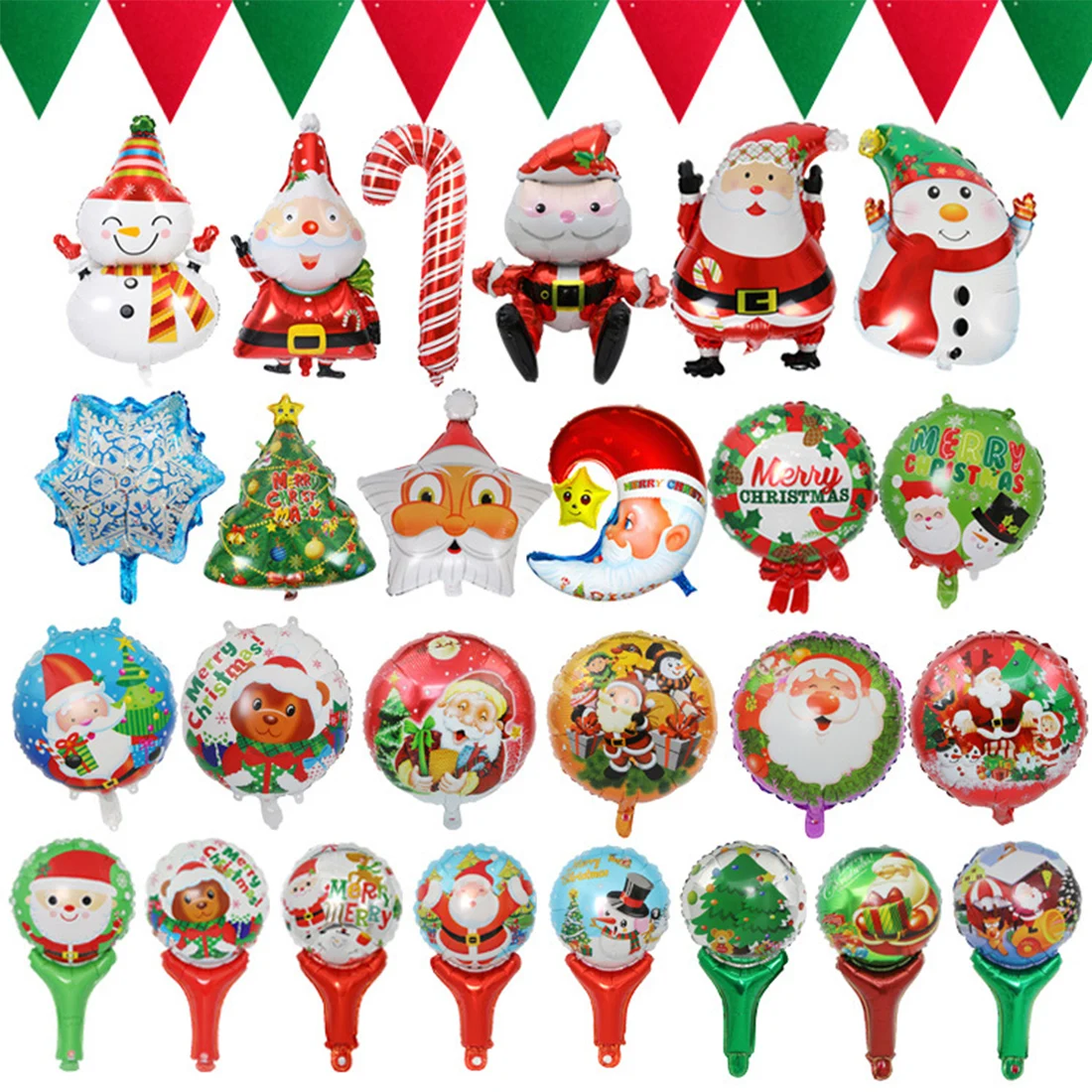 Новогодний 3D стерео Санта Клаус Снеговик фольга Рождество воздушный шар для дома