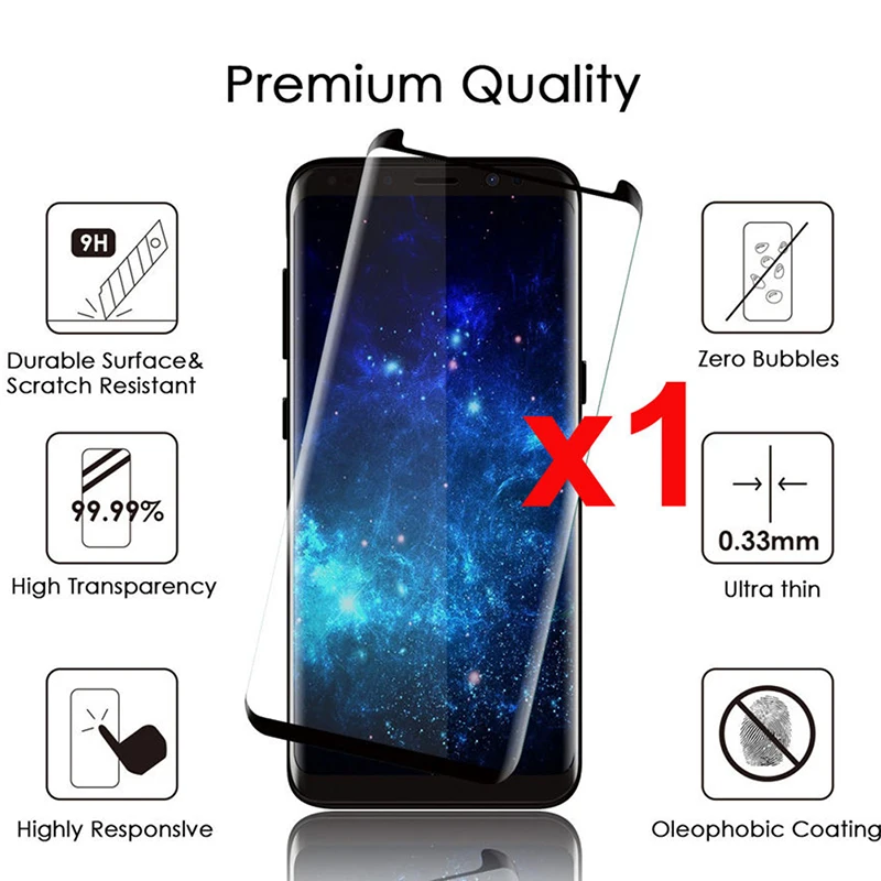 Защитная пленка для экрана из закаленного стекла клейкая Samsung Galaxy S9 S8 Plus|Защитные