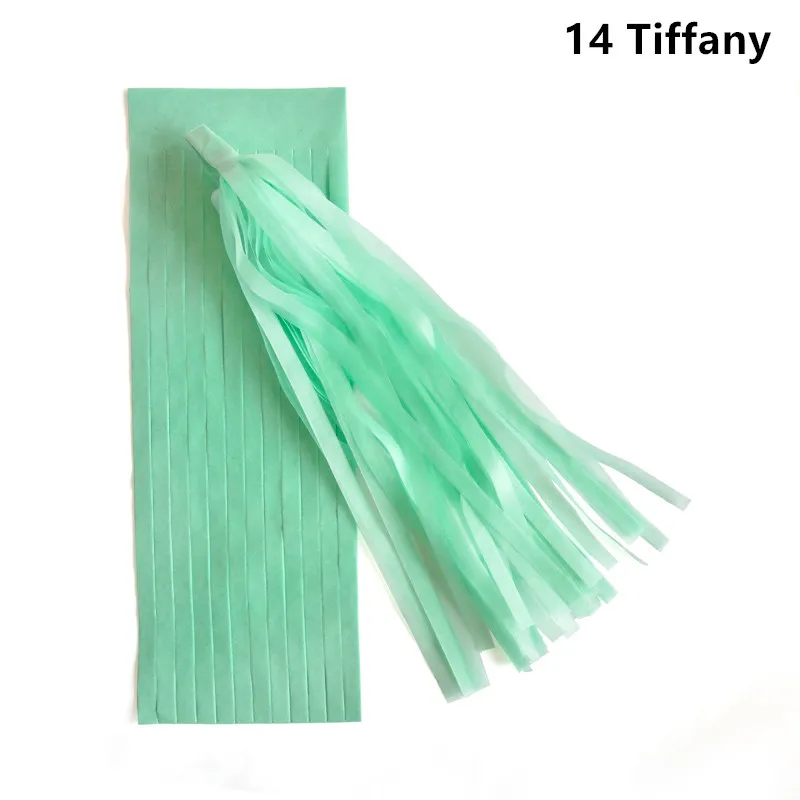 14 tiffany 14 дюймов(35 см) папиросная бумага кисточка гирлянда своими руками Свадебные украшения с днем рождения украшения события пакет украшения 1 упаковка = 5 шт - Цвет: 14 tiffany