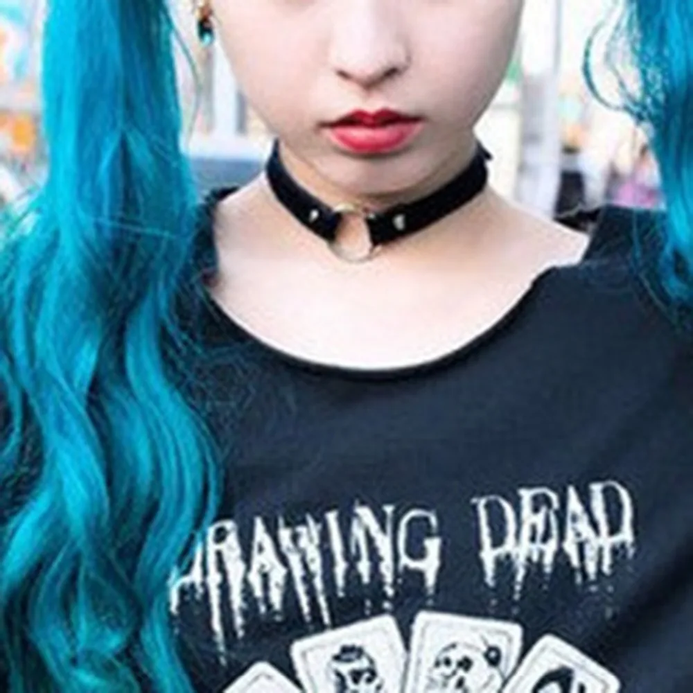 Чэнсюнь Харадзюку панк чокер круглый полый женский для девочек винтажный