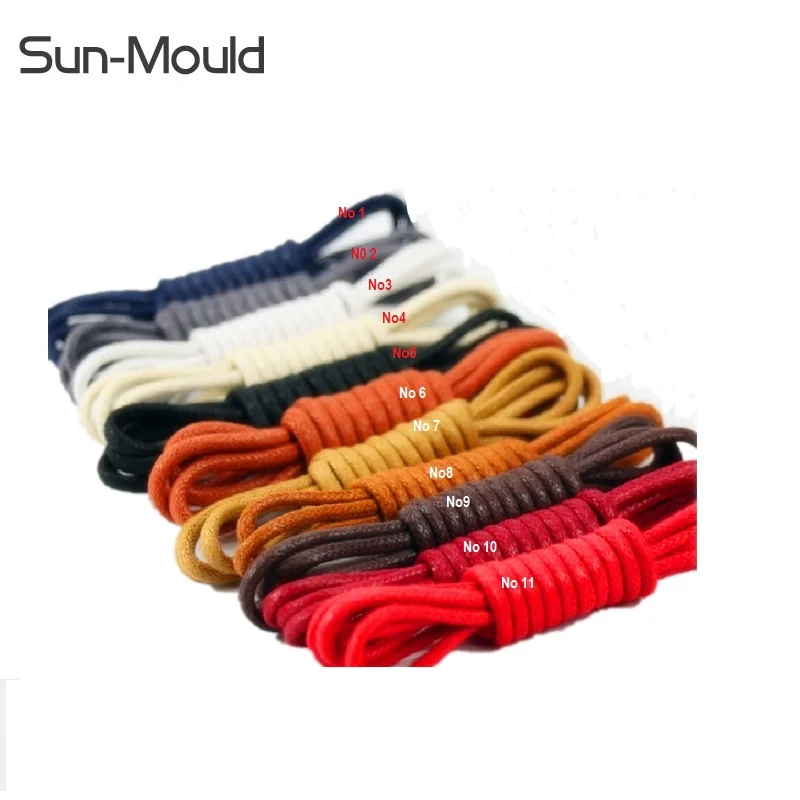 mixed 11 color 500 пар, вощеные Цветные шнурки, кожаная обувь, шнуровка, Круглый шнурок, Ботинки martin, спортивная обувь, шнур, DHL, FedEx - Цвет: mixed 11 color