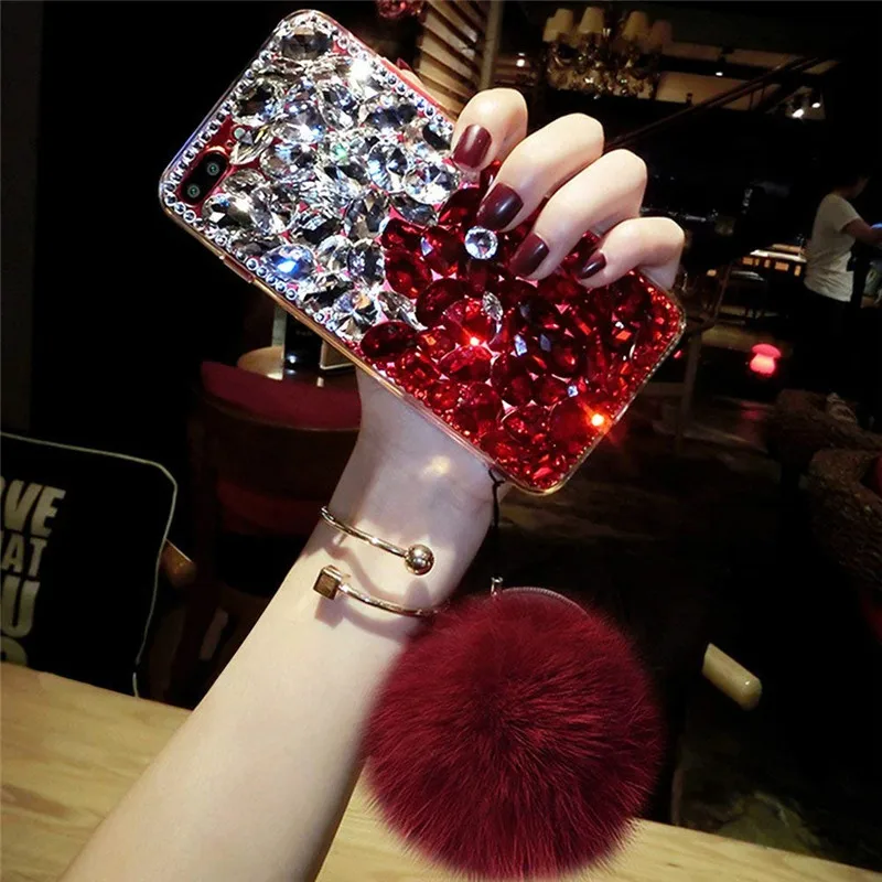 Роскошный блестящий 3D чехол для телефона ручной работы с хрустальными стразами и