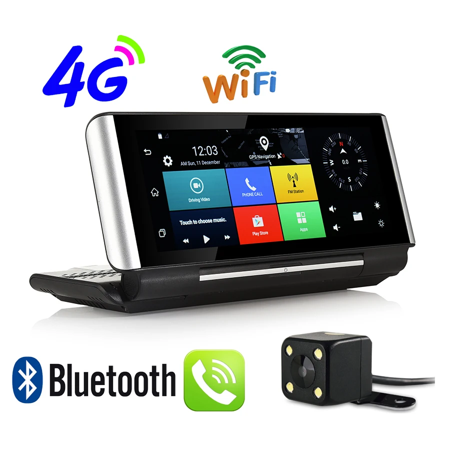 Otstrive 7 дюймов 4G sim карта Android GPS WiFi Bluetooth телефонный звонок FHD 1080P DVR 1 Гб RAM камера