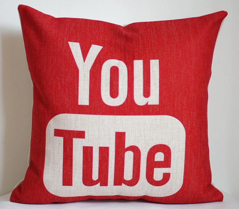 YouTube накидка для подушки творческий в социальных сетях Логотип Подушка Чехол
