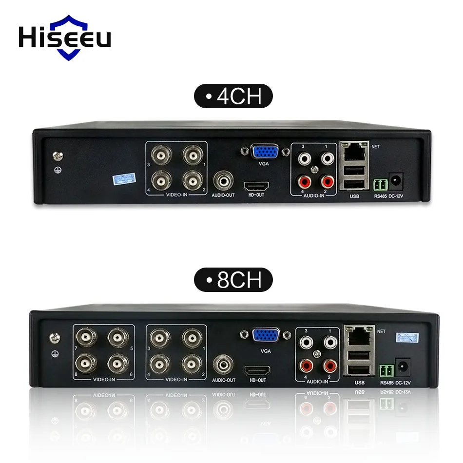 Hiseeu CCTV 4/8 канала 1080N цифрового видео Регистраторы 5IN1 с 7 &quotЖК-дисплей Экран Hybrid DVR