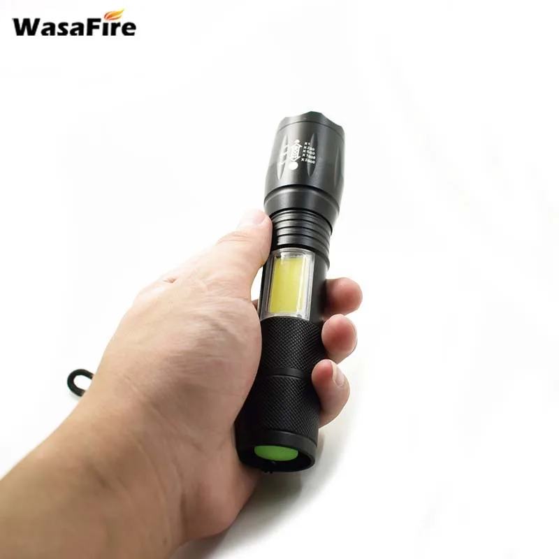 Wasafire XM L T6 и COB светодиодный фонарик с масштабируемым покрытием Портативный 18650