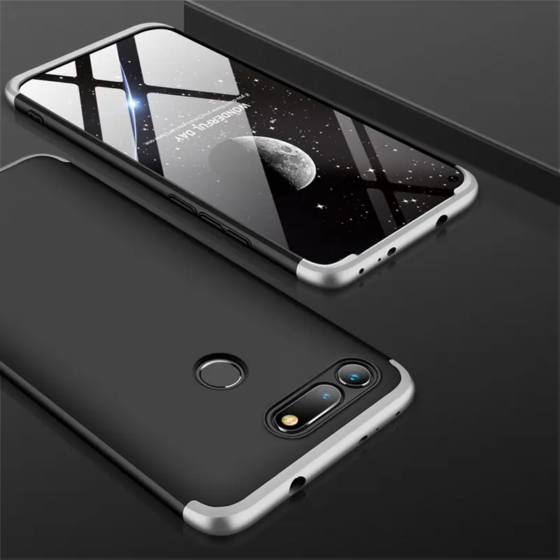 500 шт 360 градусов полное покрытие для huawei Honor V20 Примечание 10 V10 9 Lite 9i V9 8 8C 8X Max 7X 6X играть 3 в 1 Жесткий PC защитный чехол