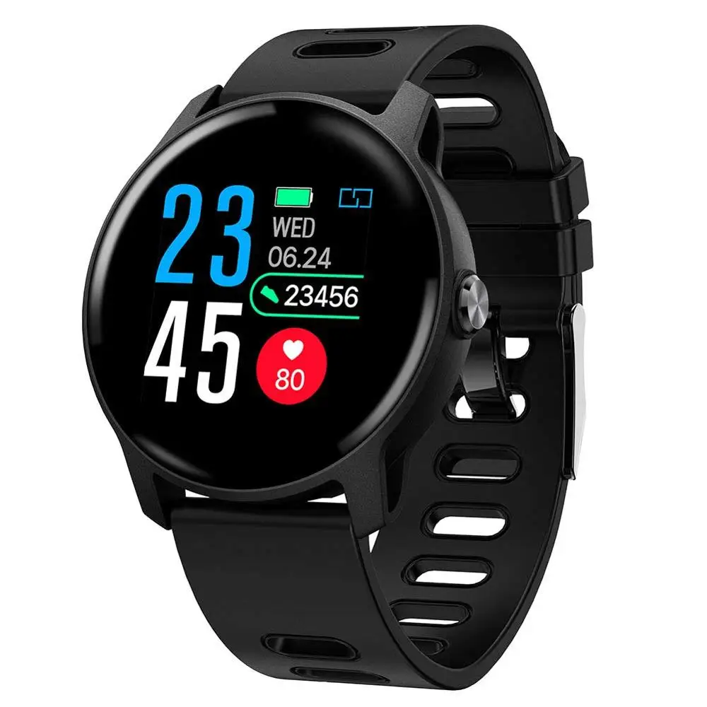 Android умные часы кровяное Давление отслеживать сердечный ритм SmartWatch для детей Для женщин Водонепроницаемый спортивный умный Браслет S08 - Цвет: Black Smart Watch