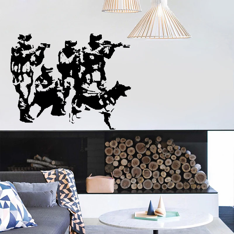 Настенные наклейки в стиле милитари K9 виниловые для спальни и гостиной D0026|wall