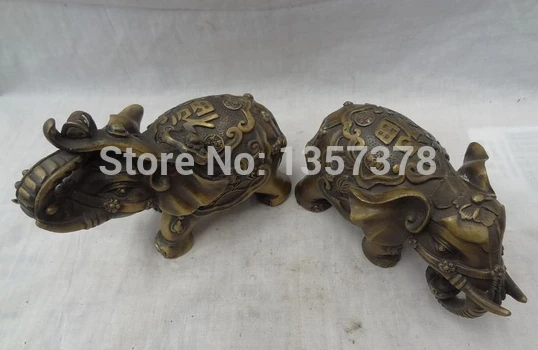 Shitou 00656 китайские бронзовые животные YuanBao RuYi слон скульптура Cai Fu Цветок Статуя
