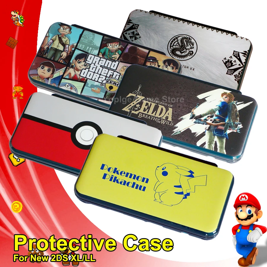 Новый чехол Nintendo 2DS XL/LL с рисунком защитный жесткий Pokeball Pikachus для консолей Nintendos