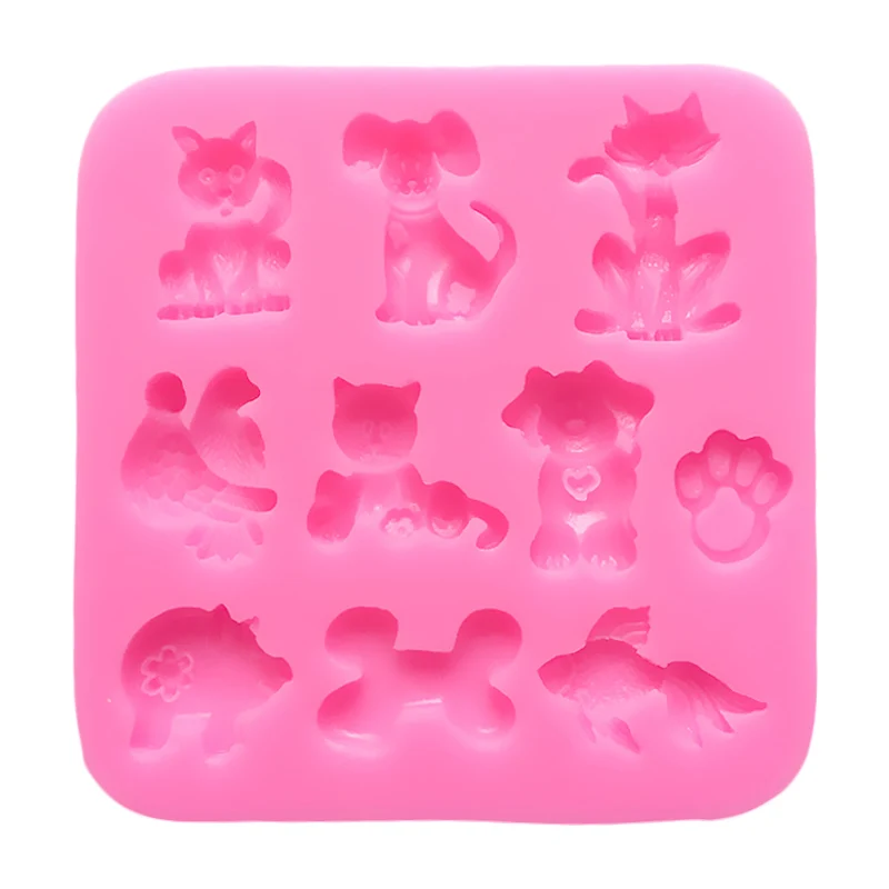 Силиконовая форма для торта с милыми собачьими костями золотая рыбка