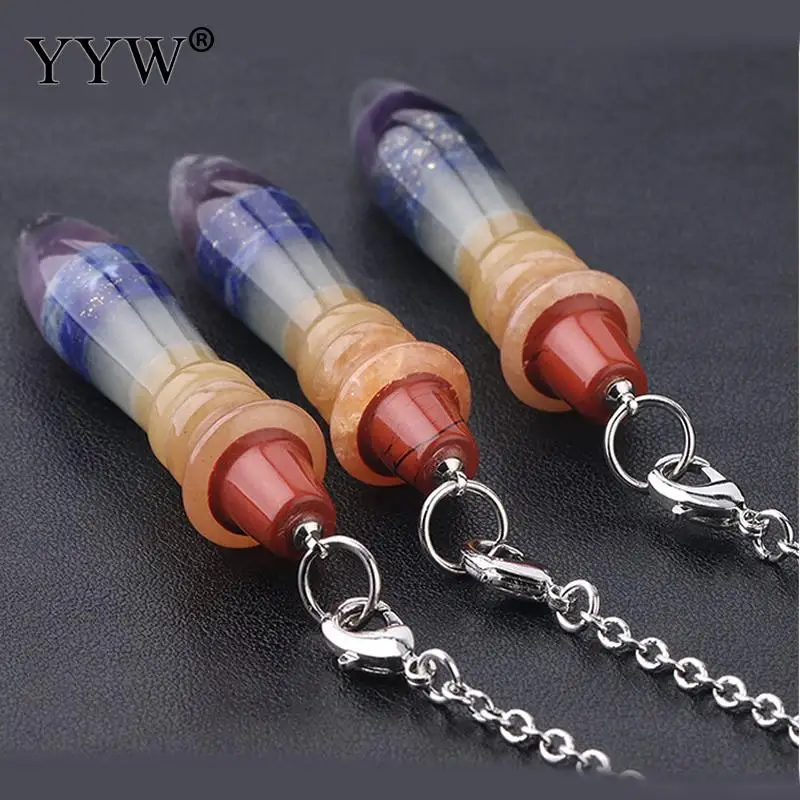 

YYW New Arrival 7 Chakra Pendulum Natural Stones Reiki Healing Pendants for Dowsing Divination Women Men Hot Sale Jewelry