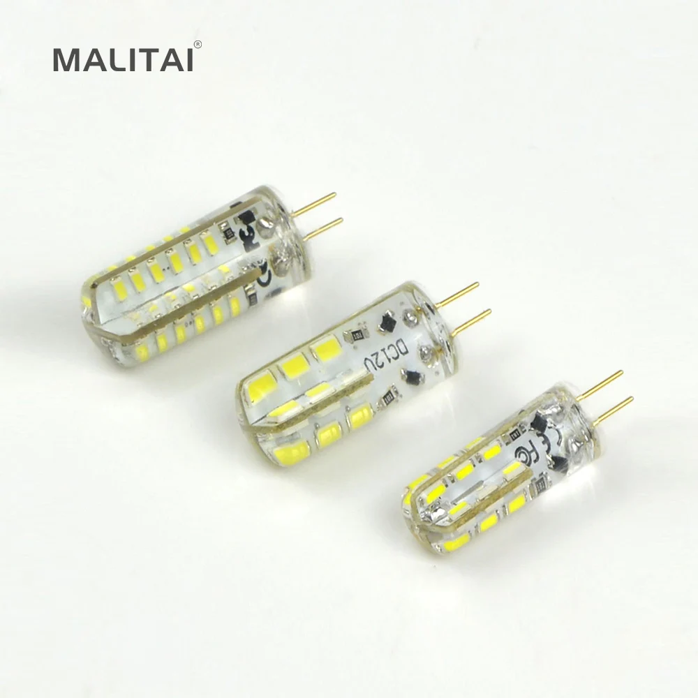 Светодиодная лампа SMD 3014 G4 1 шт. 3 Вт 5 6 12 в пост. Тока силиконовая для тела люстра