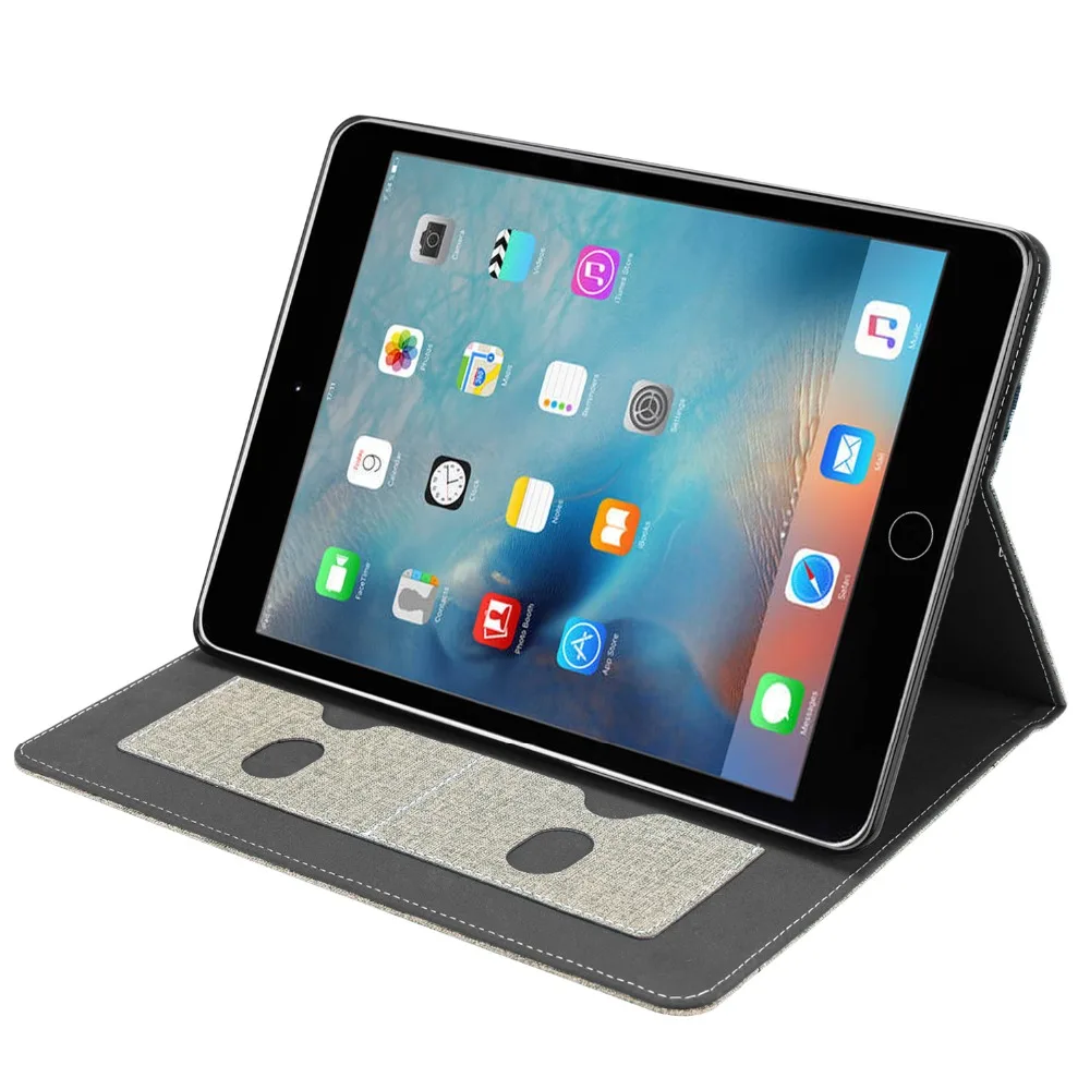 Универсальный тканевый смарт чехол DeepFox для iPad 9 7 2017/2018 5/Air 6/Air 2 с держателем