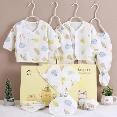Emotion Moms/хлопковый комплект одежды для малышей, комбинезон для новорожденных мальчиков, одежда для малышей на весну-лето, 8 шт./компл./комплект - Цвет: Цвет: желтый