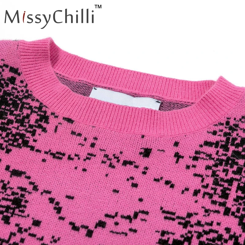 Женский вязаный свитер MissyChilli зеленый короткий пуловер со змеиным узором