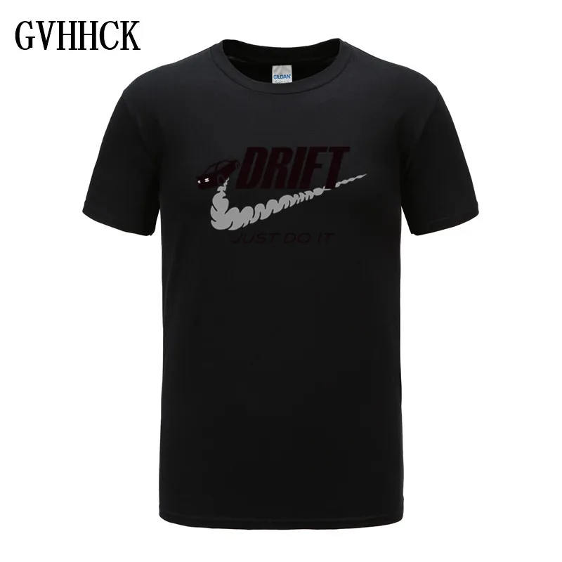Повседневное Футболка Мужчины автомобиль drift just do it печати топы смешно с коротким
