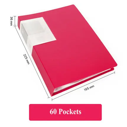 60 Pockets Несколько карманов А5 Папка буклет офисная бумага Органайзер Сумка для документов Прозрачная ПВХ сумка дисплей книга - Цвет: 60 Pockets