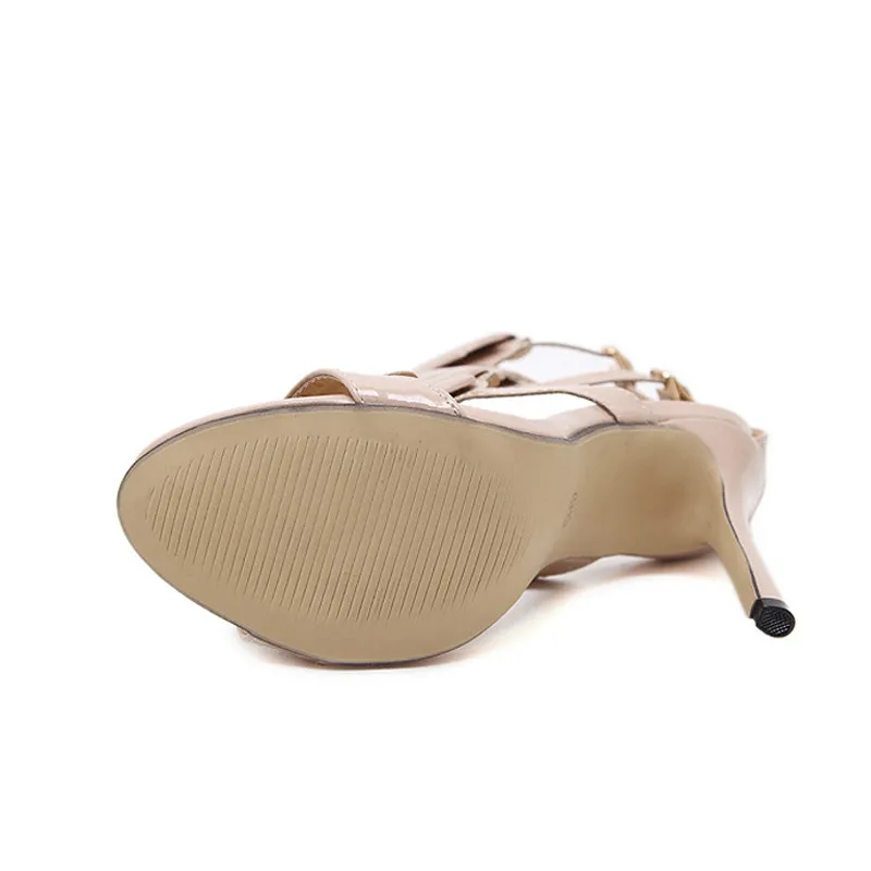 Летние женские сандалии с перемычкой золотистые босоножки на высоком каблуке