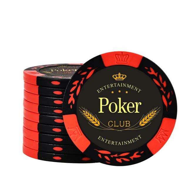 Red 10 шт./лот Премиум глиняные фишки 14 г без значения PokerClub узор Высокое качество Texas Hold'em покер азартные игры чип казино - Цвет: Red