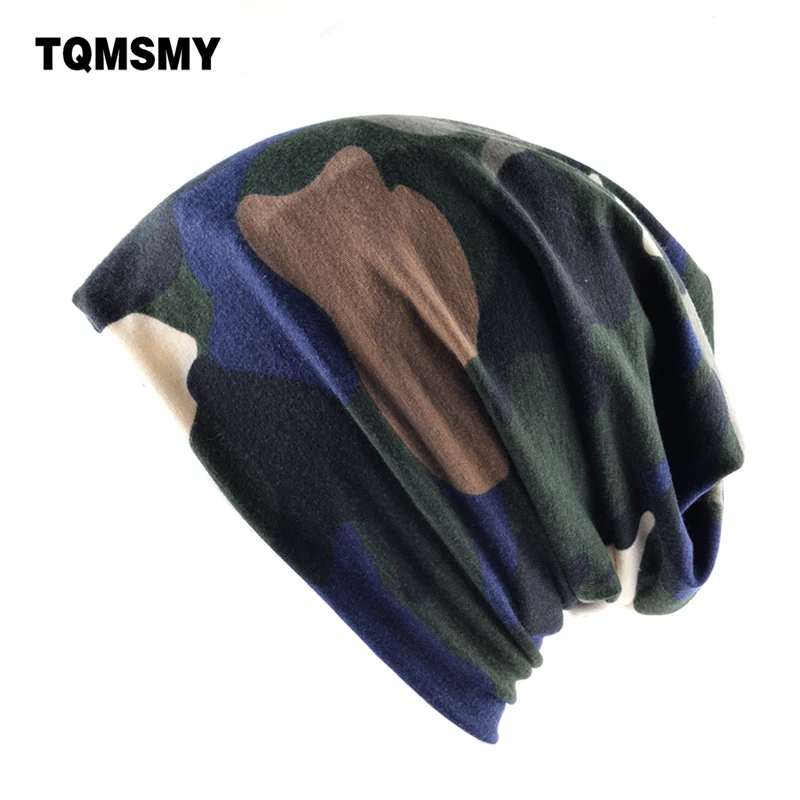 

TQMSMY Unisex Casual Hats for Women Beanies Spring Camouflage men's Masked mask Beanie Dual-Use Cap For Men Cotton Bonnets scarf