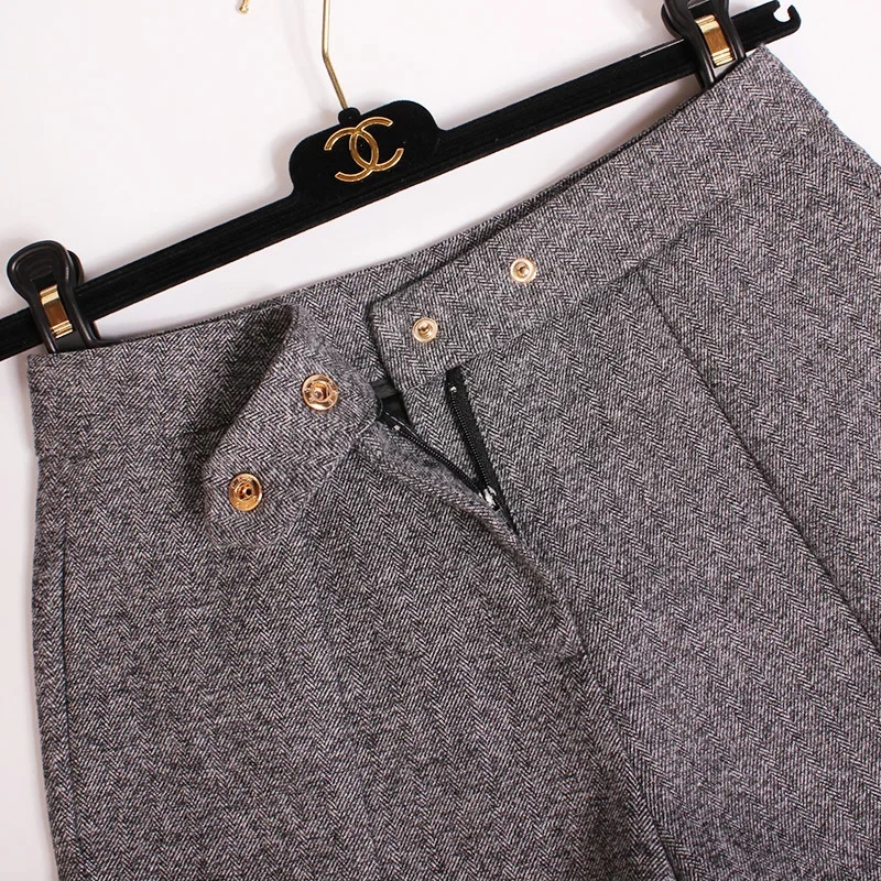 2017 new autumn winter women's woolen shorts female a wide leg waist all-match thick wool women wear | Женская одежда