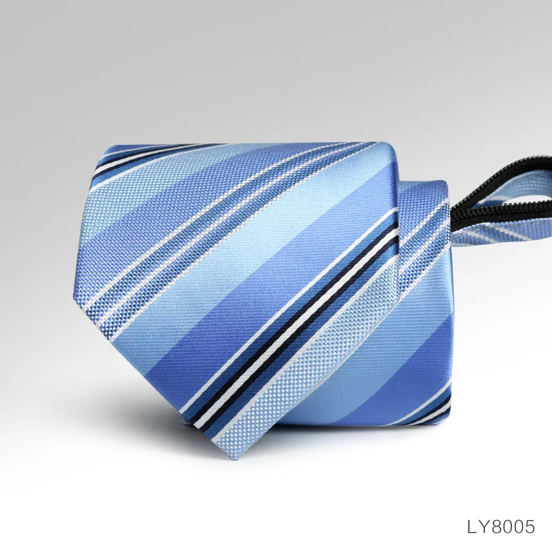 Мужской галстук с молнией высшего качества легко тянется классический в полоску
