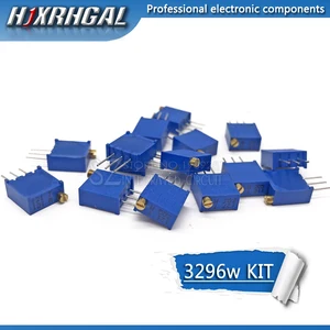 15valuesX1pcs = 15 шт 100ohm-2Mohm 3296 3296w переменные резисторы многооборотный Подстроечный резистор регулируемый прецизионный потенциометр набор hjxrhgal
