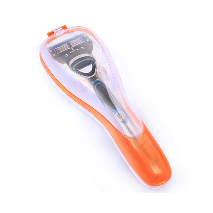 Изящный портативный изящный Мужской оранжевый уличный бритвенный станок с