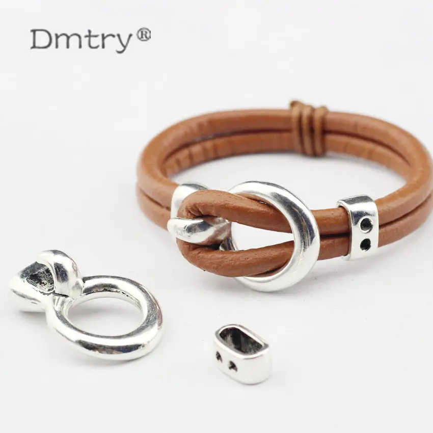 Dmtry 5set 70% Off  Antique Silver Bracelets End Clasps Hooks Metal Cord Leather Bracelets Clasps Jewelry Findings DIY LC0086