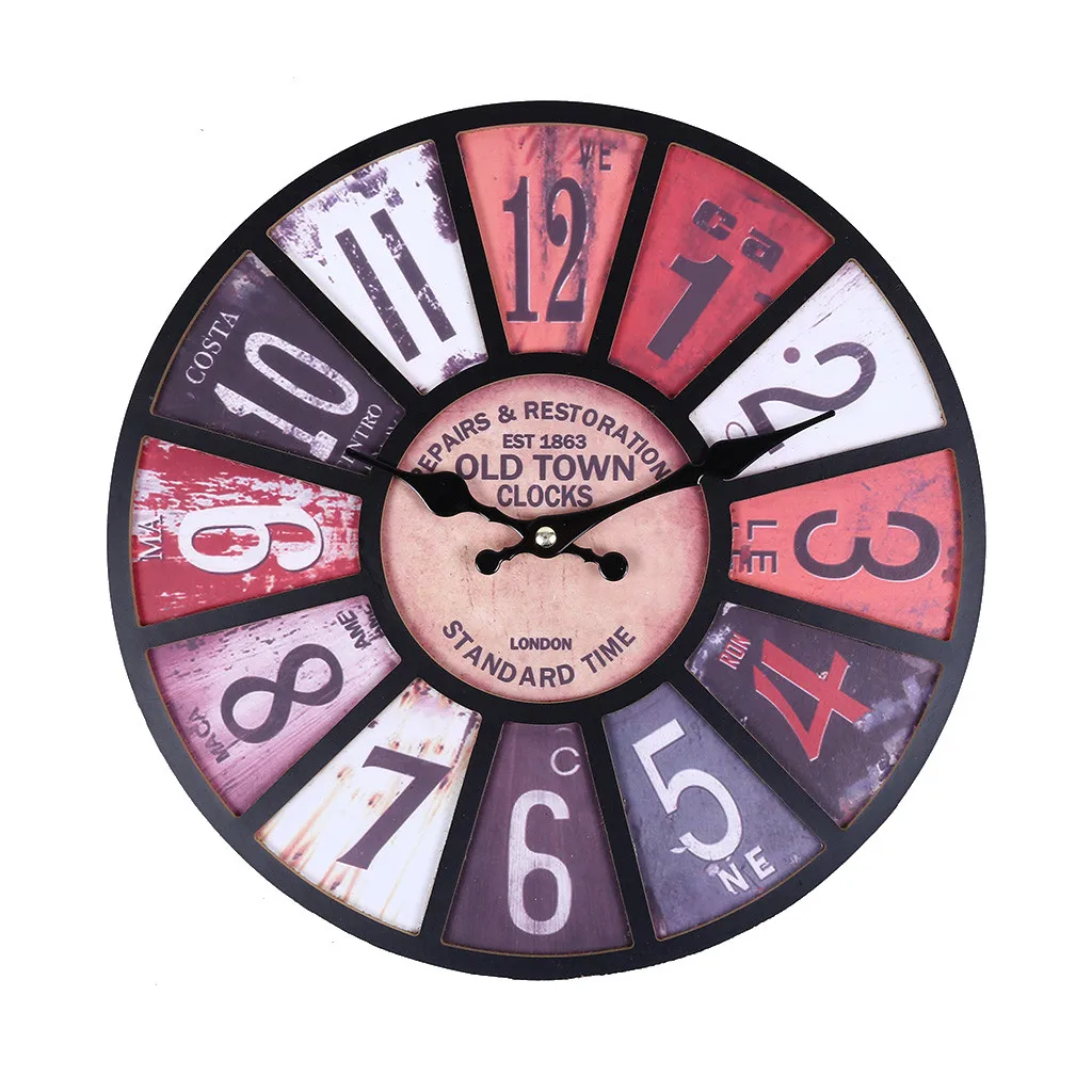 Креативные деревянные МДФ 3D настенные часы для домашнего декора большие