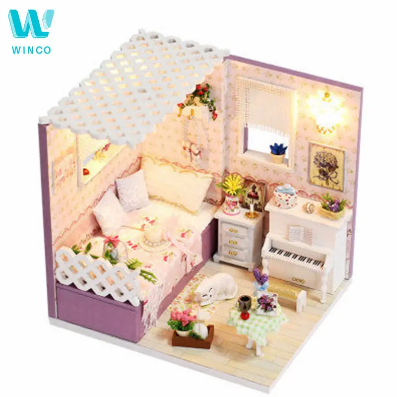 Миниатюрный Кукольный дом WINCO 3D сделай сам комплект мебели С Пылезащитным чехлом