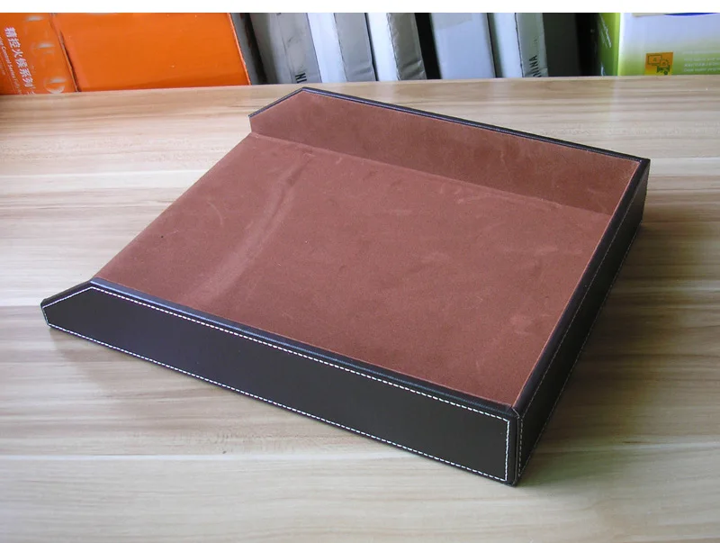 Папка органайзер для хранения документов из кожи и дерева|document tray|desk filepaper tray