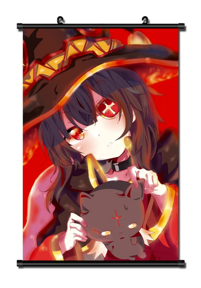 Японское аниме KonoSuba Megumin домашний Декор настенный Свиток Плакат 40x60 см Прямая поставка торговля живопись на холсте, мультфильмы