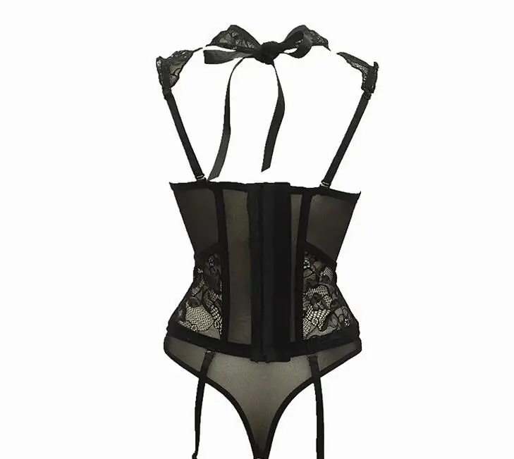 Сексуальное нижнее белье сексуальное черное кружевное костюм с бантом подагре